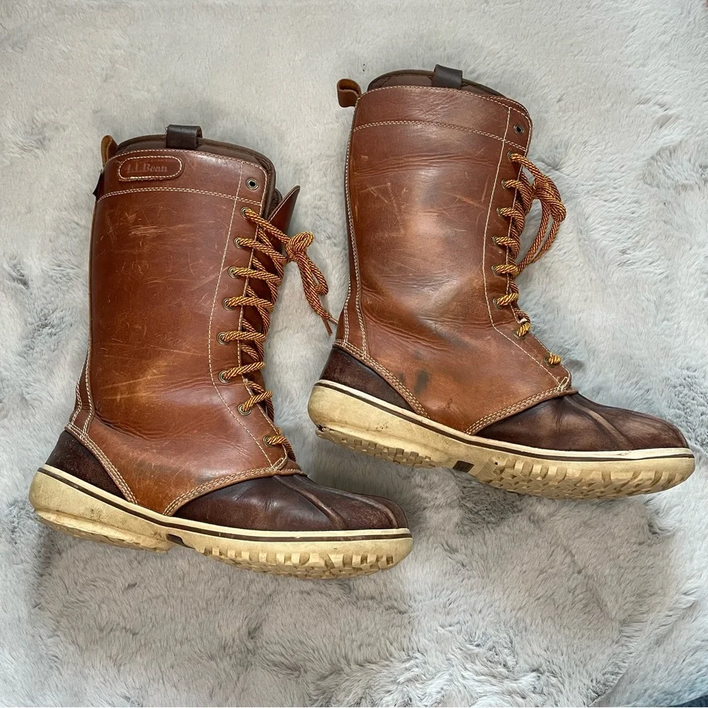 L.L. Bean Tall Insulated Leather Bean Boots Size 7 - Picture 14 of 14